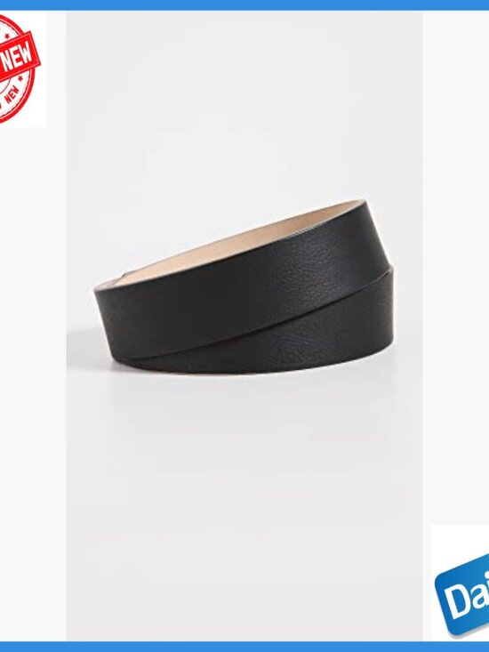 Medium Genuine Leather Buckle Belt for Women, Gold-Tone Hardware